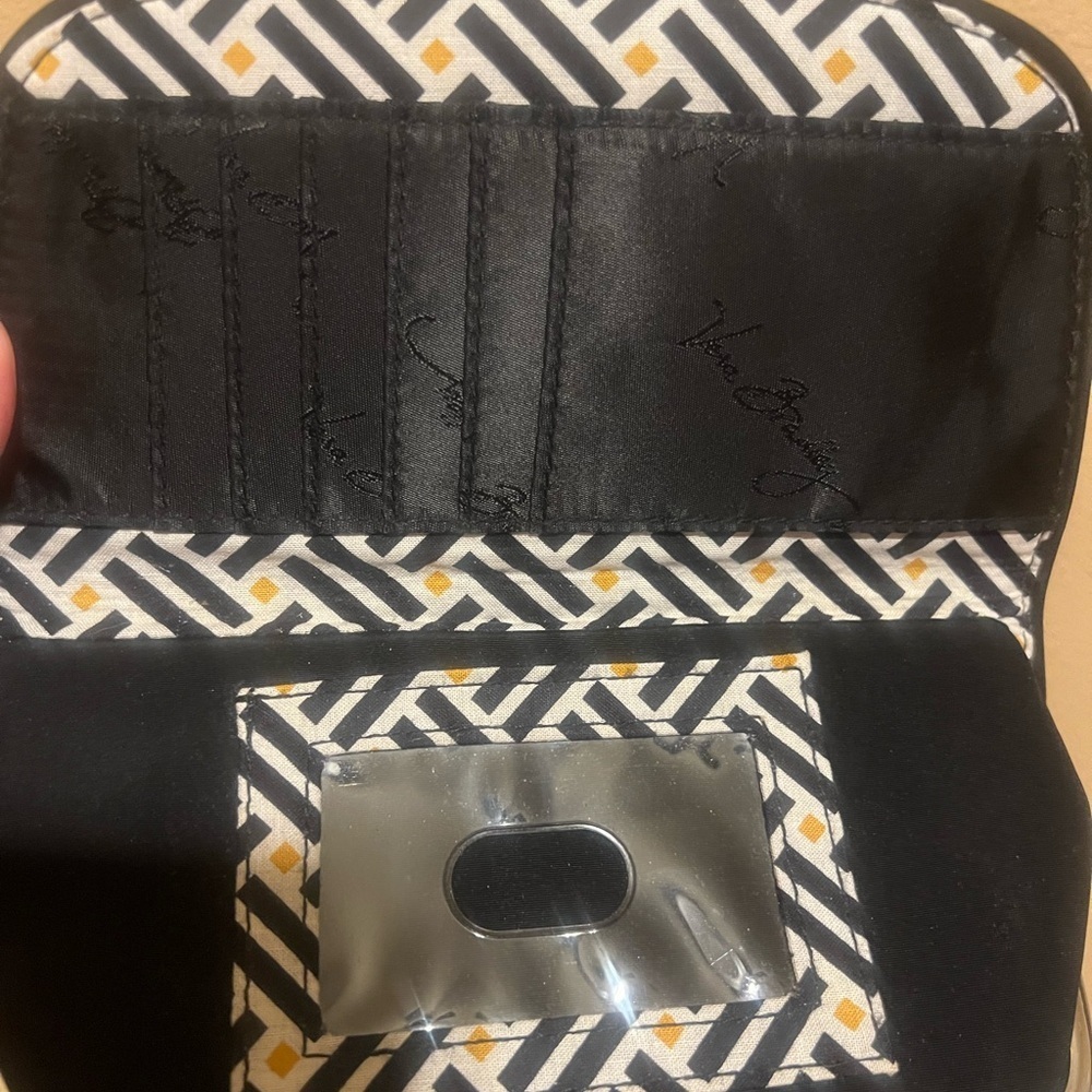 Vera Bradley Black Quilted Women's Clutch Kisslock Coin Purse and Wallet - Picture 7 of 9